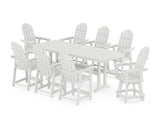Vineyard Curveback Adirondack Swivel 9-Piece Counter Set with Trestle Legs