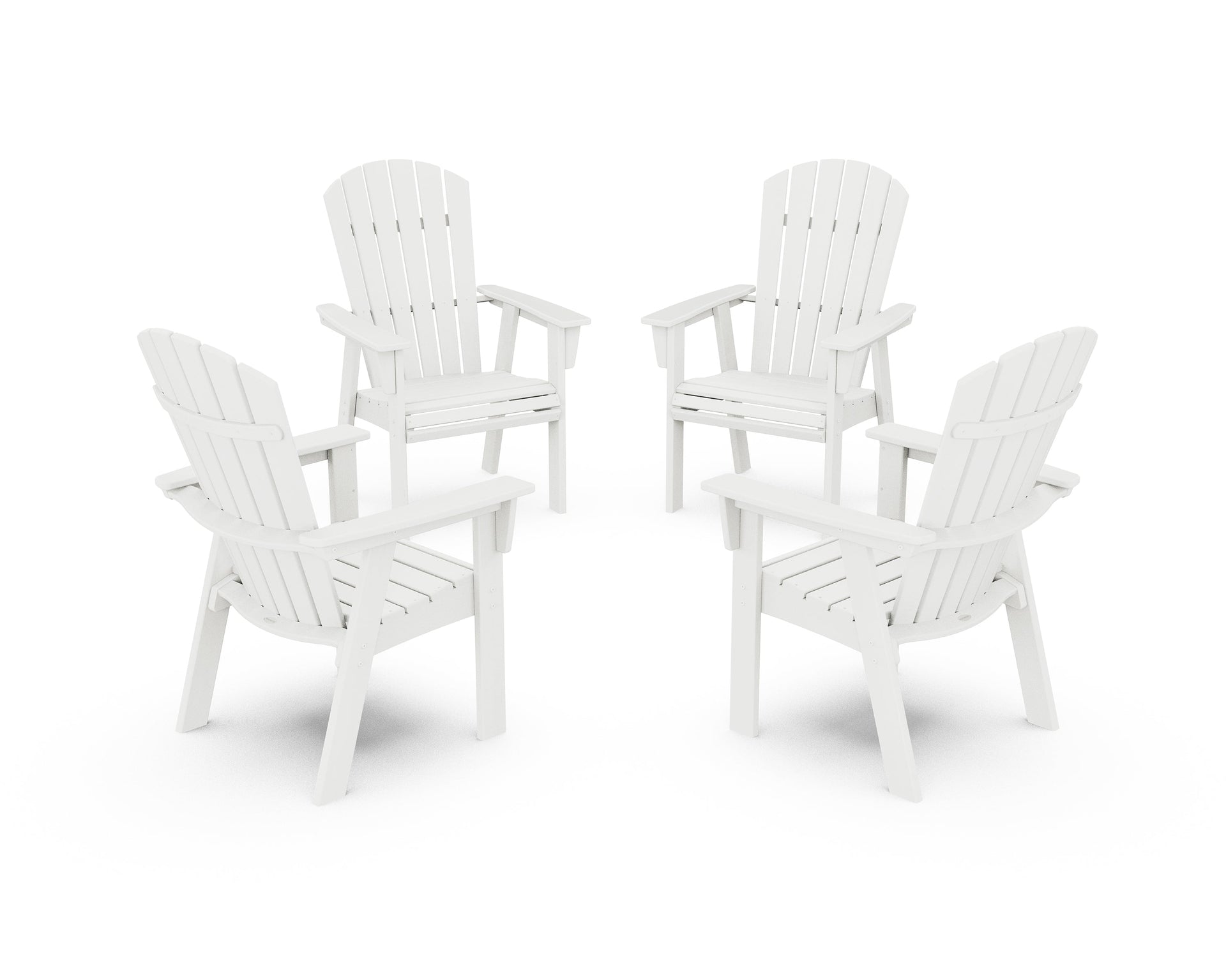Nautical 4-Piece Curveback Upright Adirondack Conversation Set