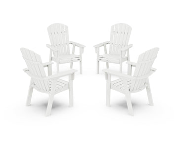 Nautical 4-Piece Curveback Upright Adirondack Conversation Set