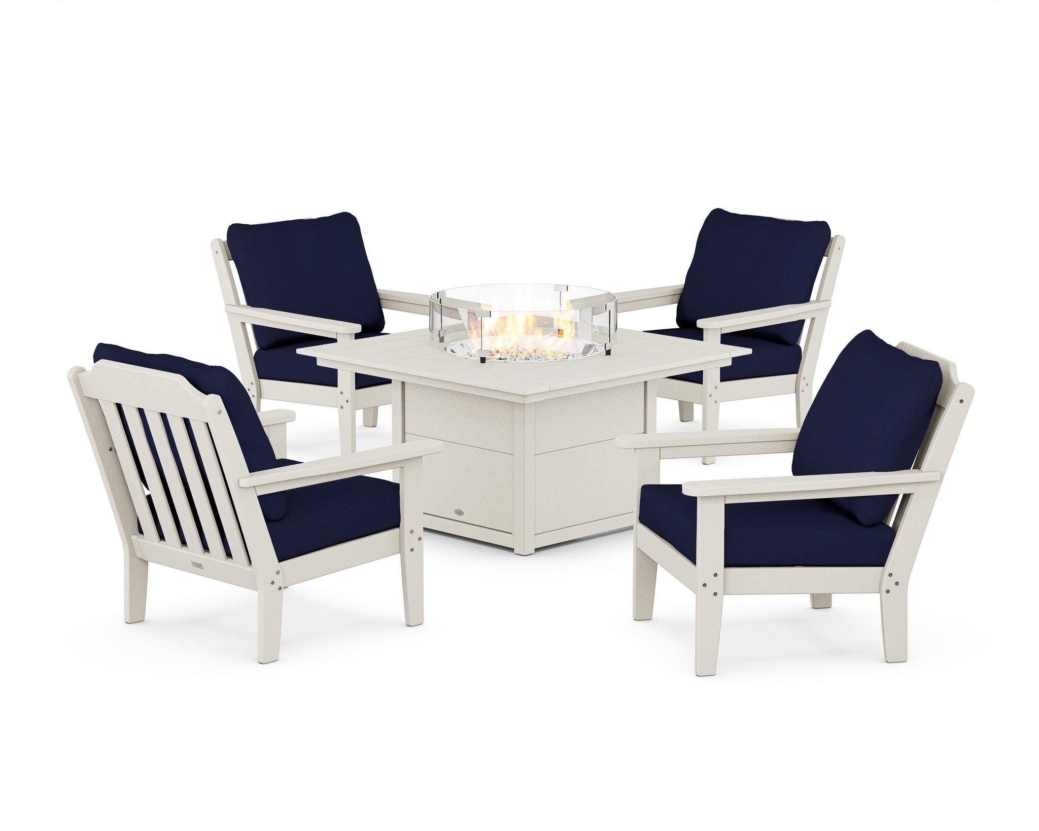 Cottage 5-Piece Deep Seating Set with Fire Pit Table