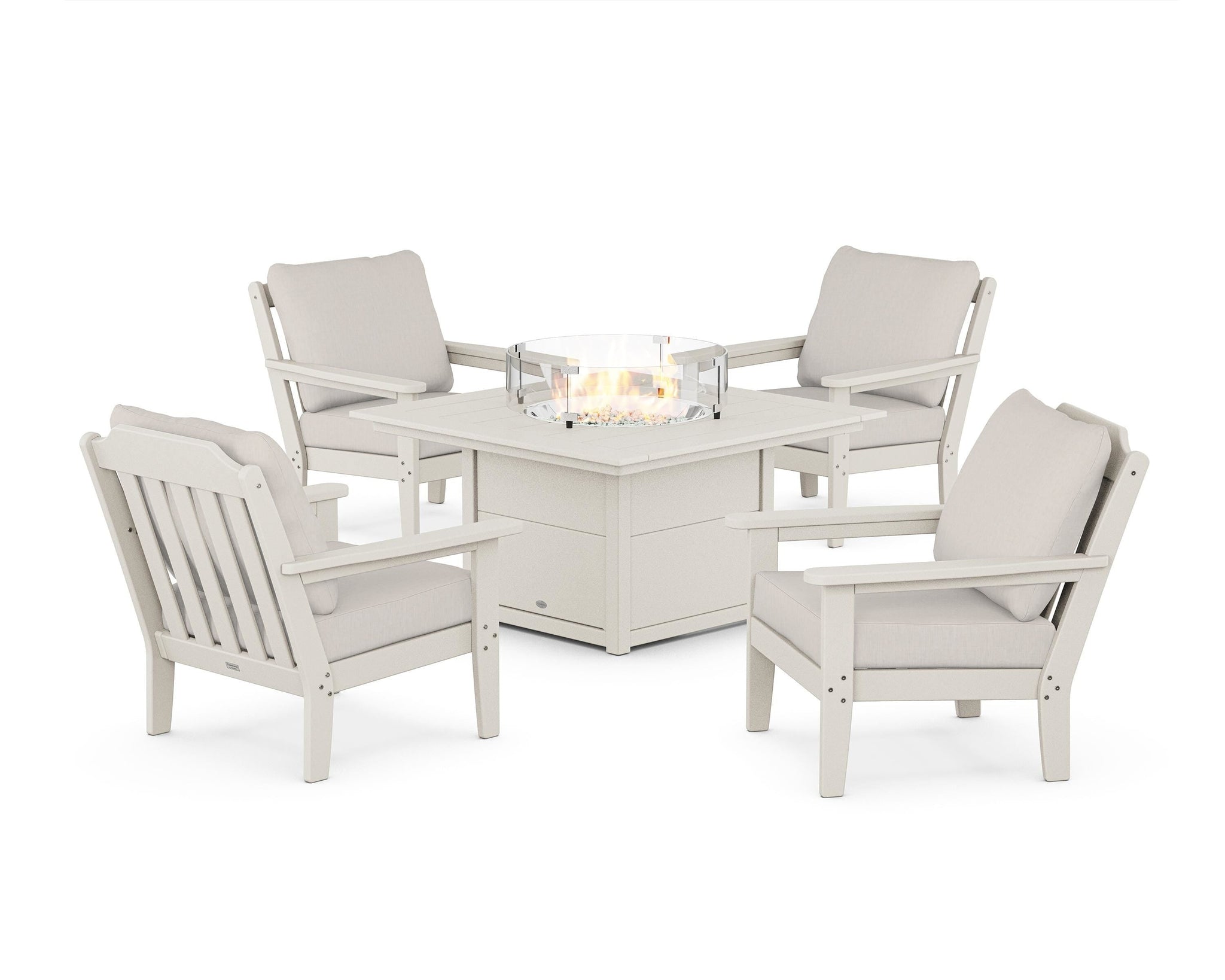 Cottage 5-Piece Deep Seating Set with Fire Pit Table