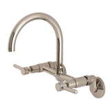 Kingston Brass Concord 8 in. Adjustable Center Wall Mount Kitchen Faucet (KS814) Polished Nickel