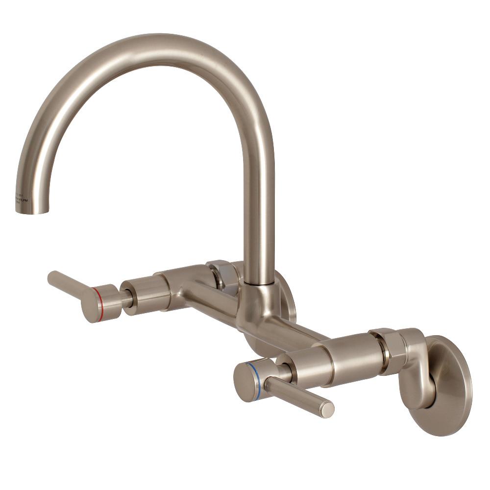 Kingston Brass Concord 8 in. Adjustable Center Wall Mount Kitchen Faucet (KS814) main image.
