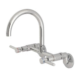 Kingston Brass Concord 8 in. Adjustable Center Wall Mount Kitchen Faucet (KS814) Polished Chrome