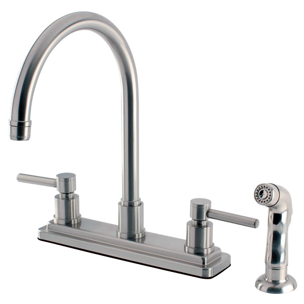 Kingston Brass Concord 8 in. Centerset Kitchen Faucet with Side Sprayer (KS879-DL) main image.