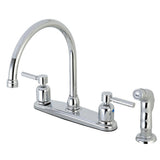 Kingston Brass Concord 8 in. Centerset Kitchen Faucet with Sprayer (FB79-DLSP) main image.