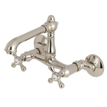 Kingston Brass English Country Two-Handle 2-Hole Wall Mount Bridge Kitchen Faucet (KS722) main image.