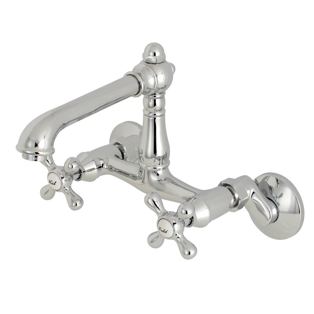 Kingston Brass English Country 6-Inch Adjustable Center Wall Mount Kitchen Faucet (KS7226AX) Polished Chrome