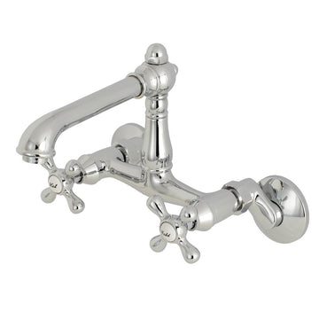 Kingston Brass English Country 6-Inch Adjustable Center Wall Mount Kitchen Faucet (KS7226AX) Polished Chrome