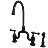 Kingston Brass English Country Kitchen Bridge Faucet with Brass Sprayer (KS7795ALBS) Oil Rubbed Bronze