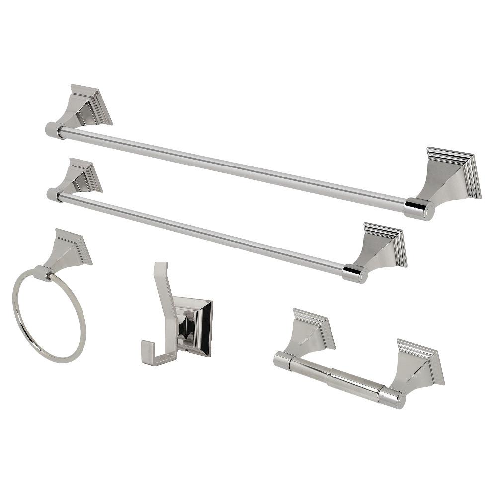 Kingston Brass Monarch 5-Piece Bathroom Accessory Set Polished Nickel