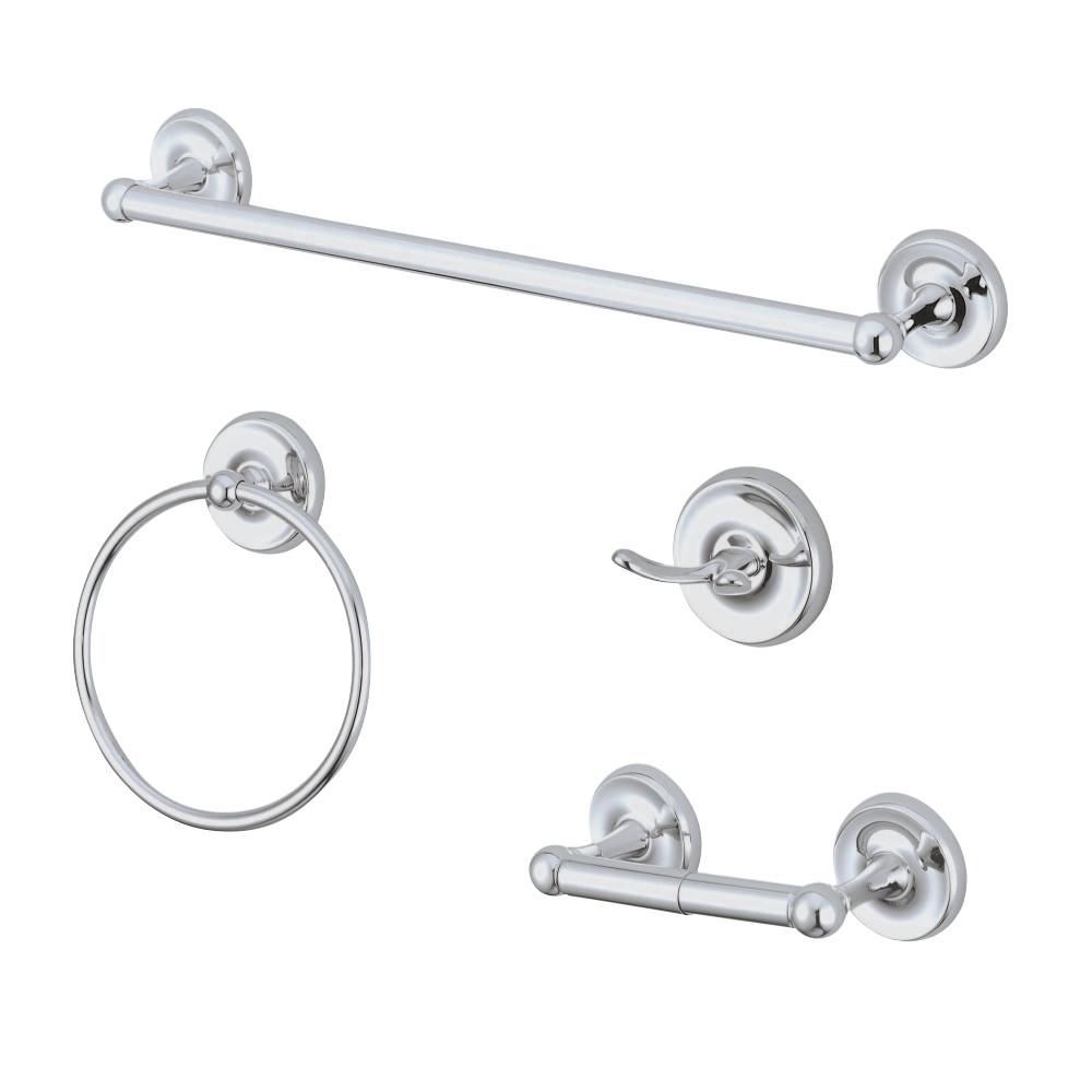 Kingston Brass Victorian 4-Piece Bathroom Accessory Set Polished Chrome