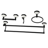 Kingston Brass Victorian 4-Pieces Dual Towel Bar Bathroom Hardware Set Matte Black