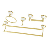 Kingston Brass Victorian 4-Pieces Dual Towel Bar Bathroom Hardware Set Polished Brass