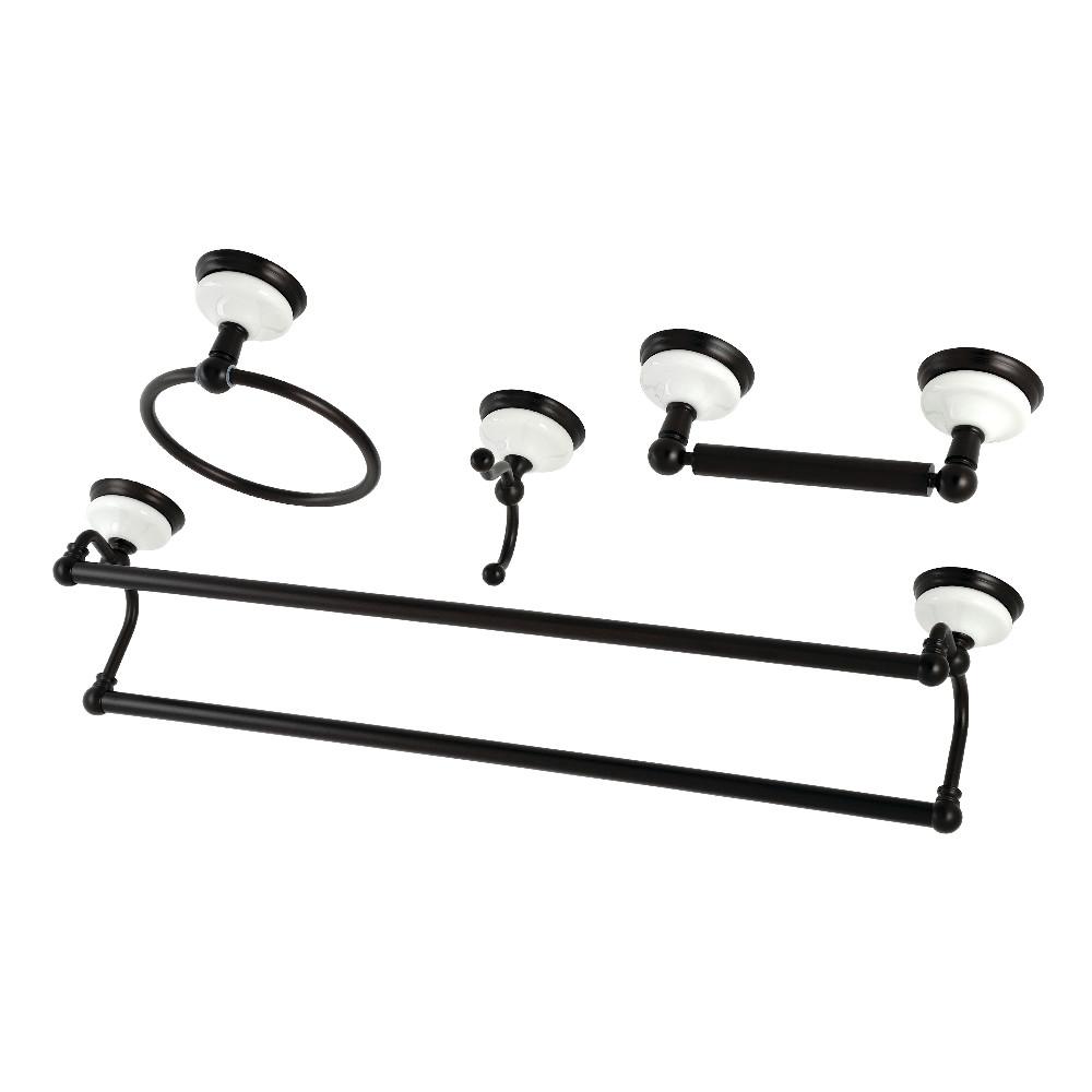Kingston Brass Victorian 4-Pieces Dual Towel Bar Bathroom Hardware Set Oil Rubbed Bronze