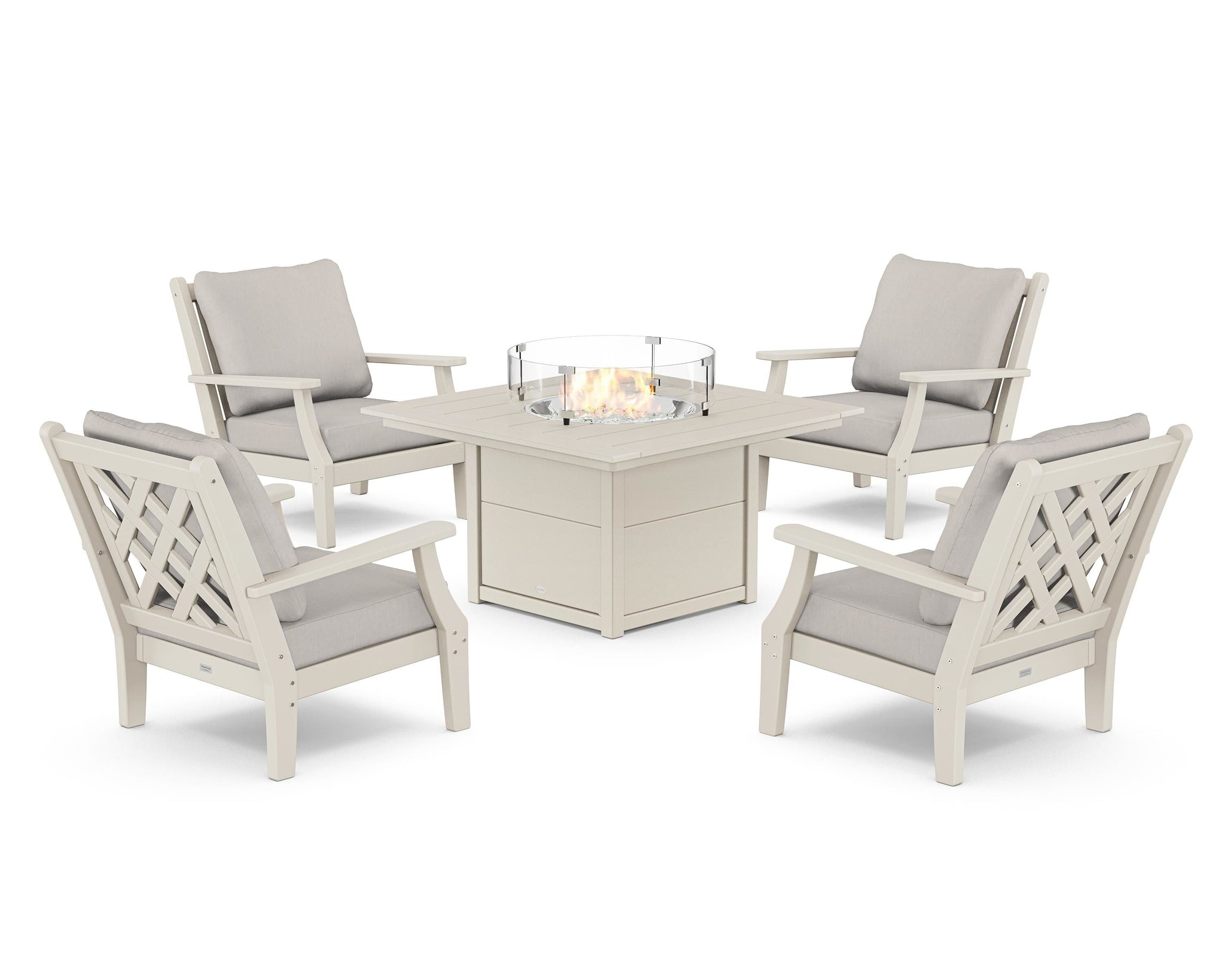 Wovendale 5-Piece Deep Seating Set with Fire Pit Table