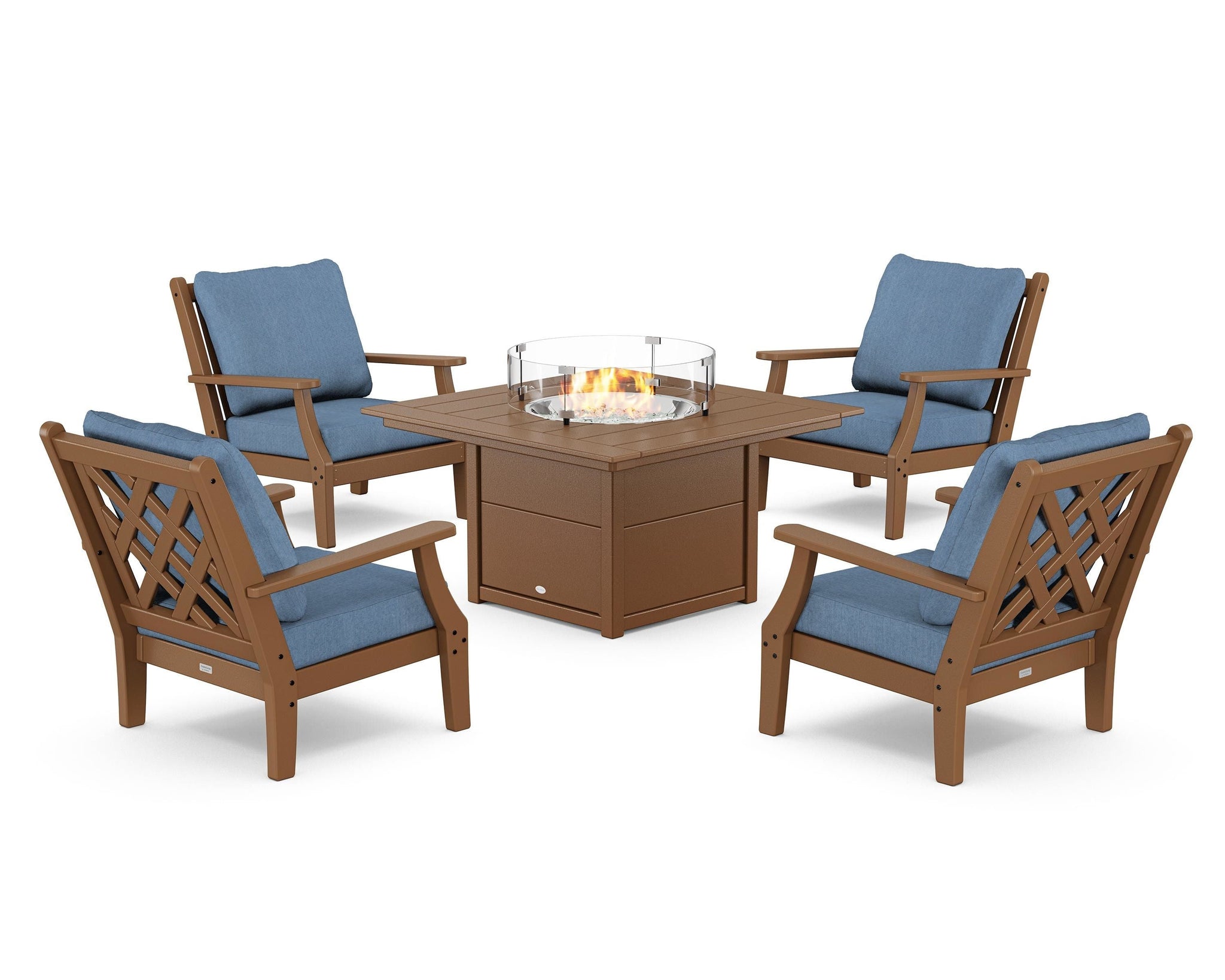 Wovendale 5-Piece Deep Seating Set with Fire Pit Table