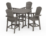 Nautical Curveback Adirondack 5-Piece Round Trestle Bar Set