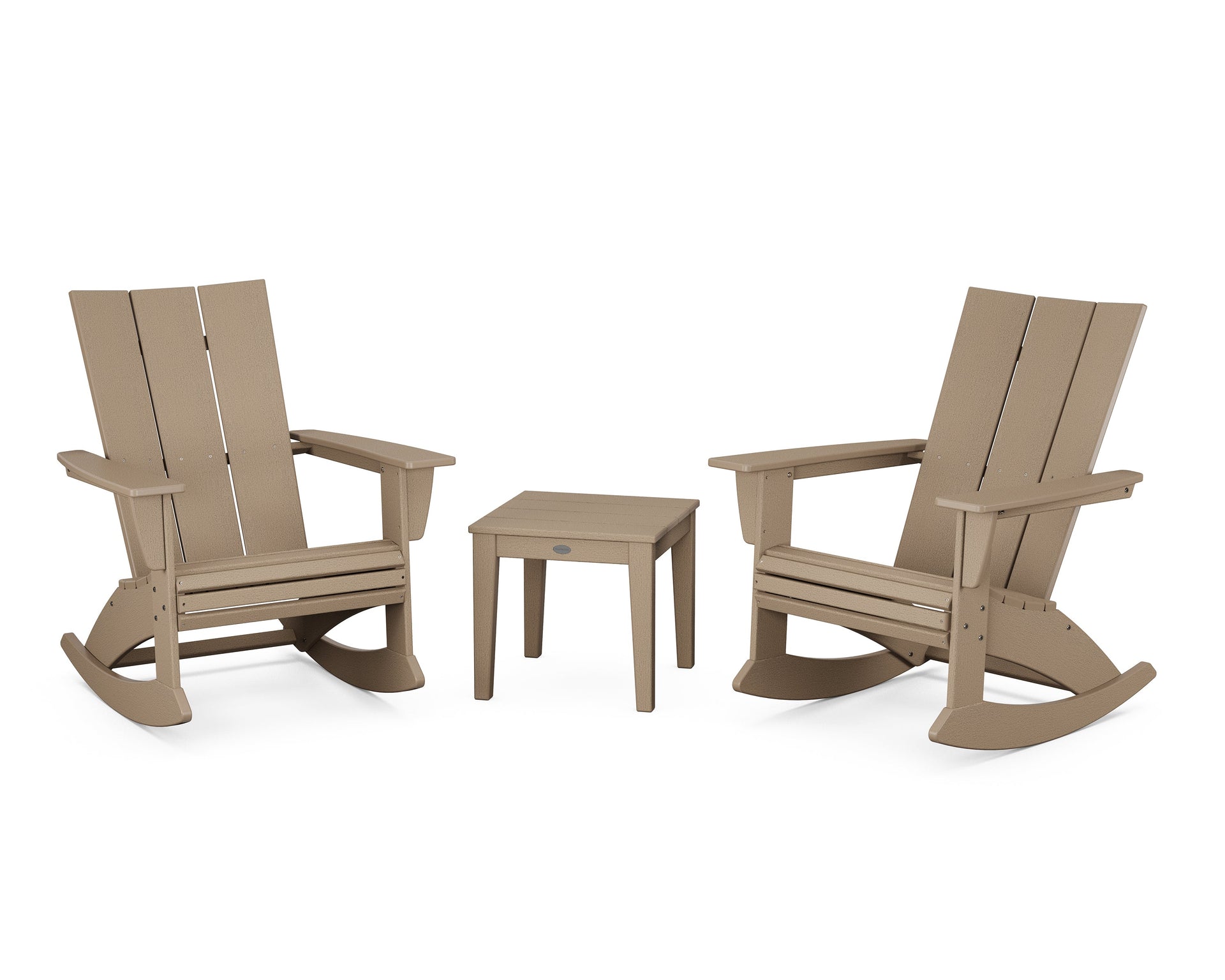 Modern Curveback 3-Piece Adirondack Rocking Chair Set