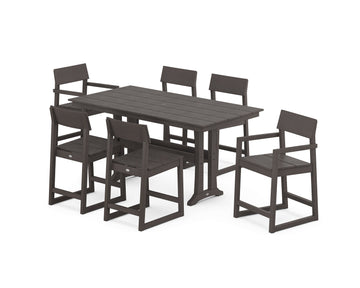 EDGE 7-Piece Farmhouse Counter Set with Trestle Legs