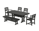 La Casa Cafe 6-Piece Dining Set with Trestle Legs