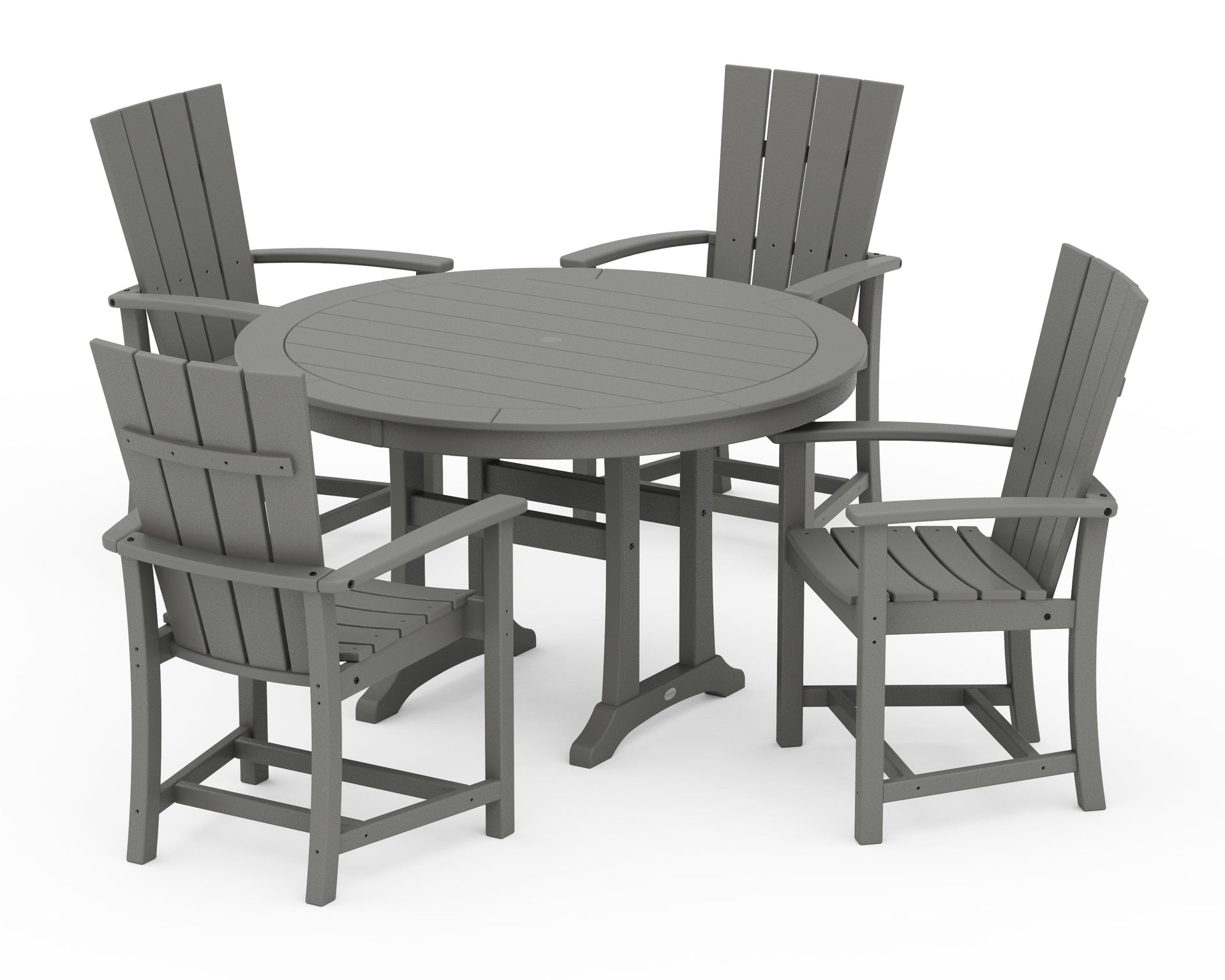 Quattro 5-Piece Round Dining Set with Trestle Legs