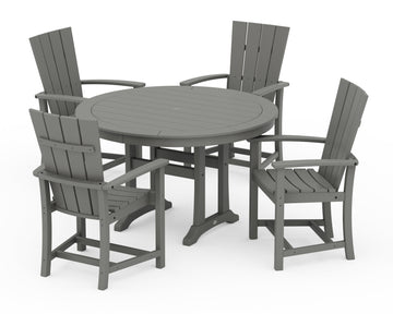 Quattro 5-Piece Round Dining Set with Trestle Legs