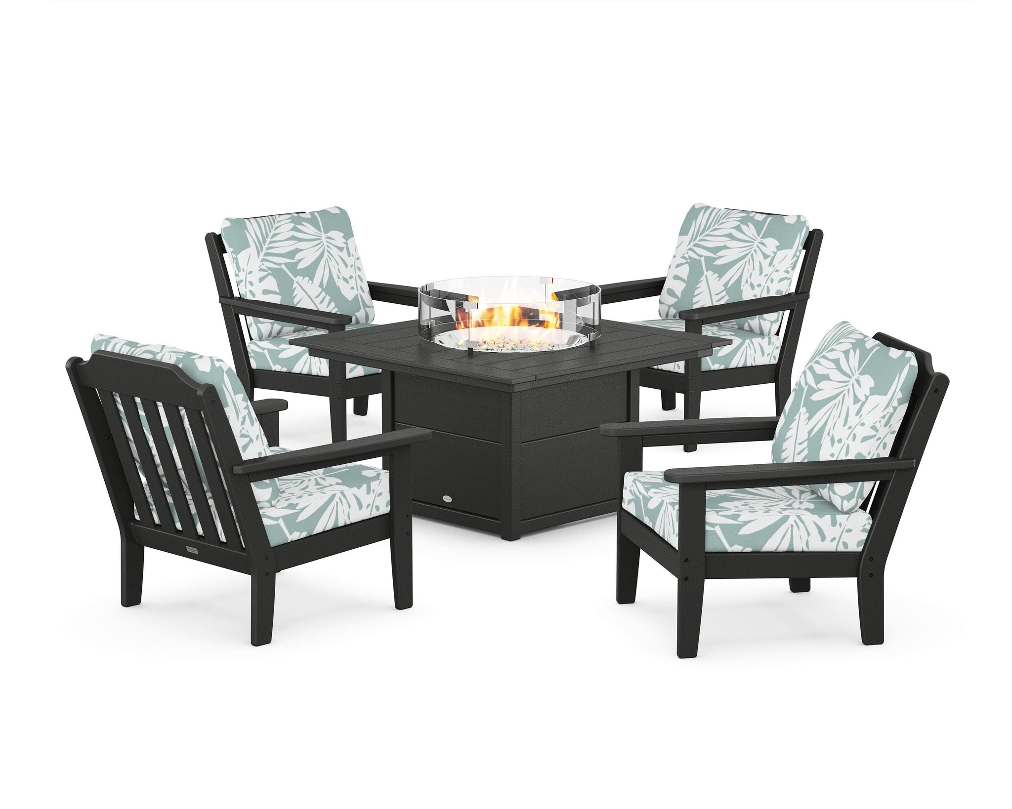 Cottage 5-Piece Deep Seating Set with Fire Pit Table