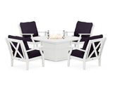 Braxton 5-Piece Deep Seating Conversation Set with Fire Pit Table