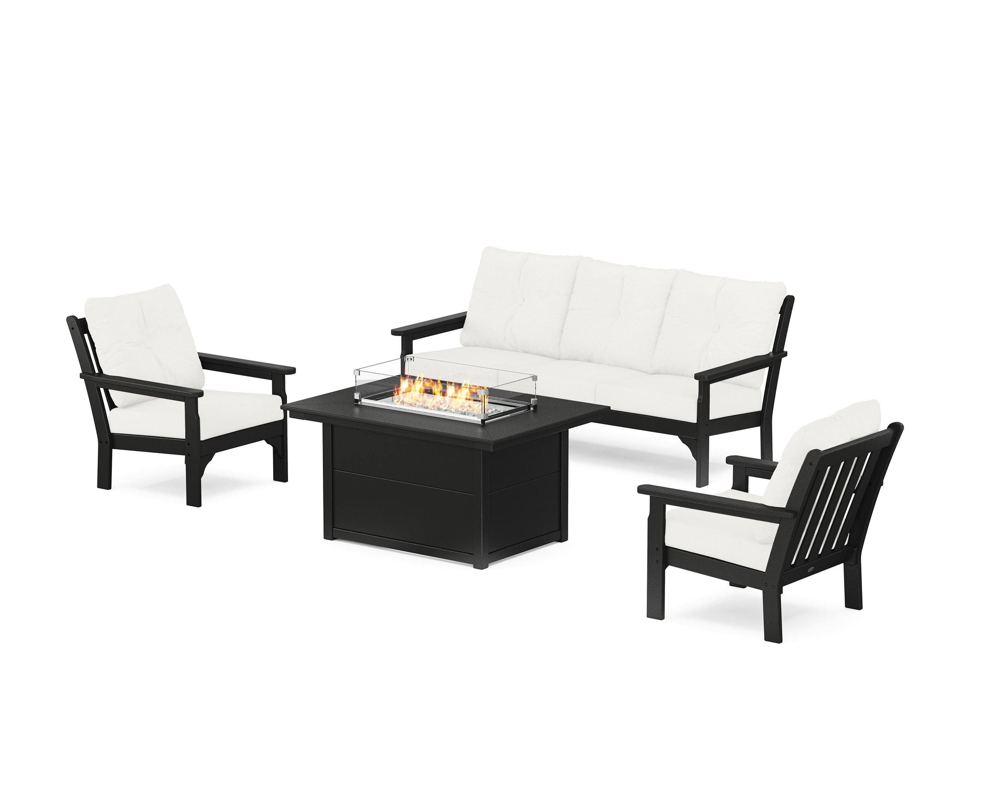 Vineyard Deep Seating Fire Pit Table Set
