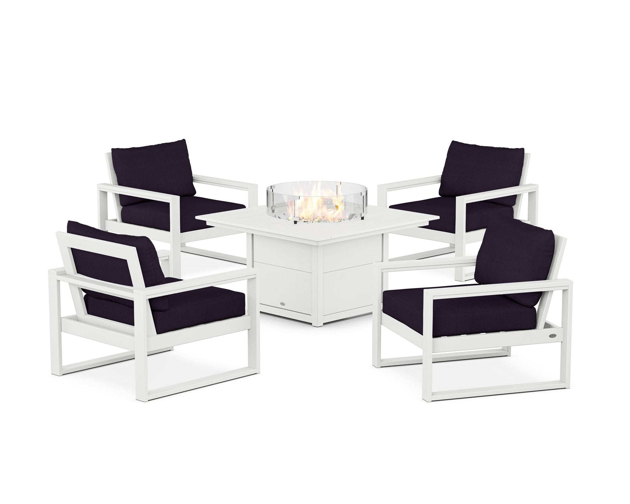 EDGE Sectional 5-Piece Deep Seating Set with Fire Pit Table