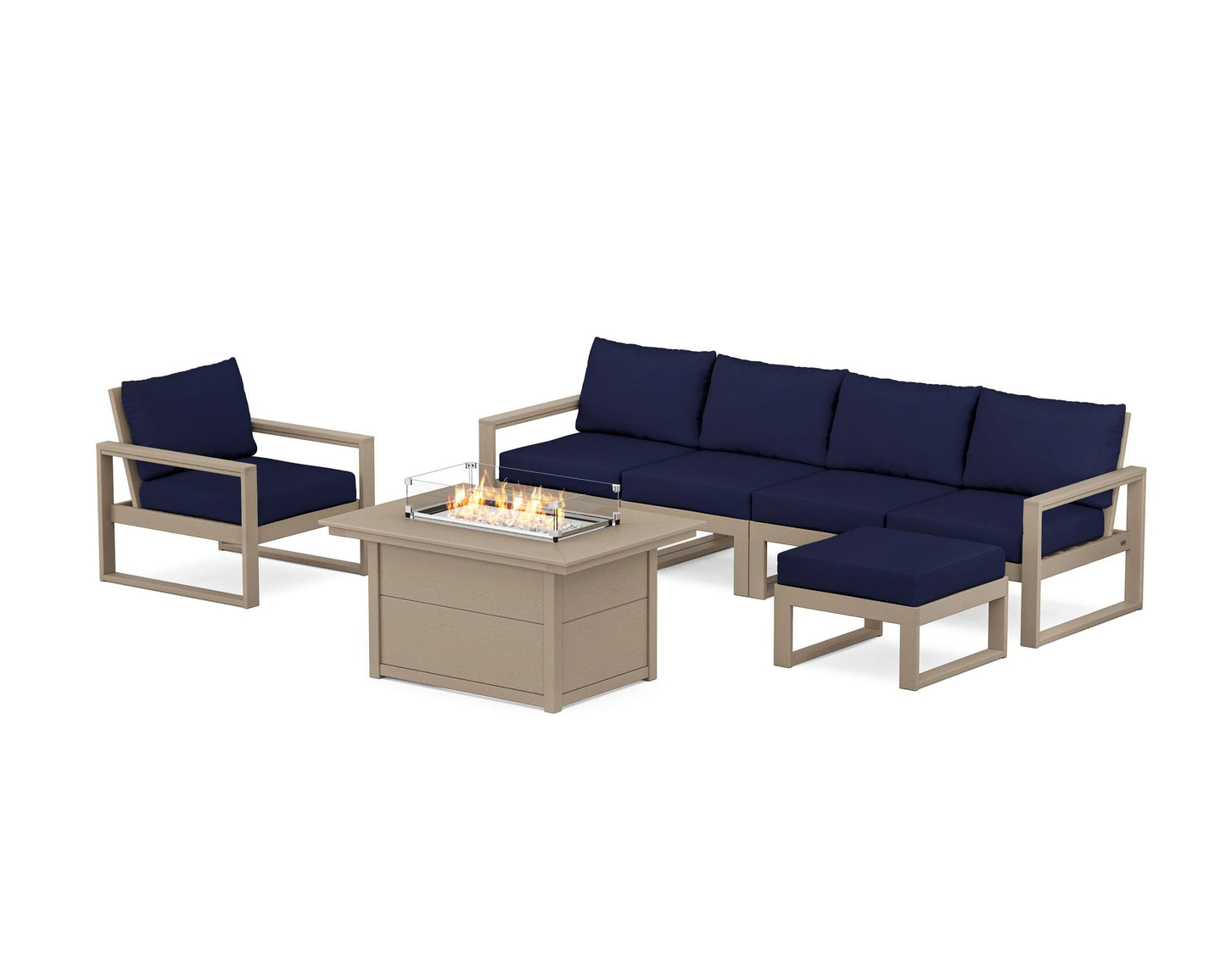 EDGE Sectional Lounge and Fire Pit Set