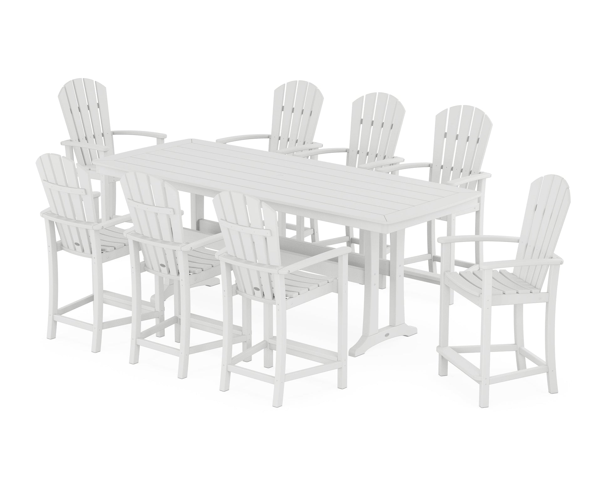 Palm Coast 9-Piece Counter Set with Trestle Legs