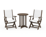 Coastal Folding 3-Piece Round Bistro Dining Set
