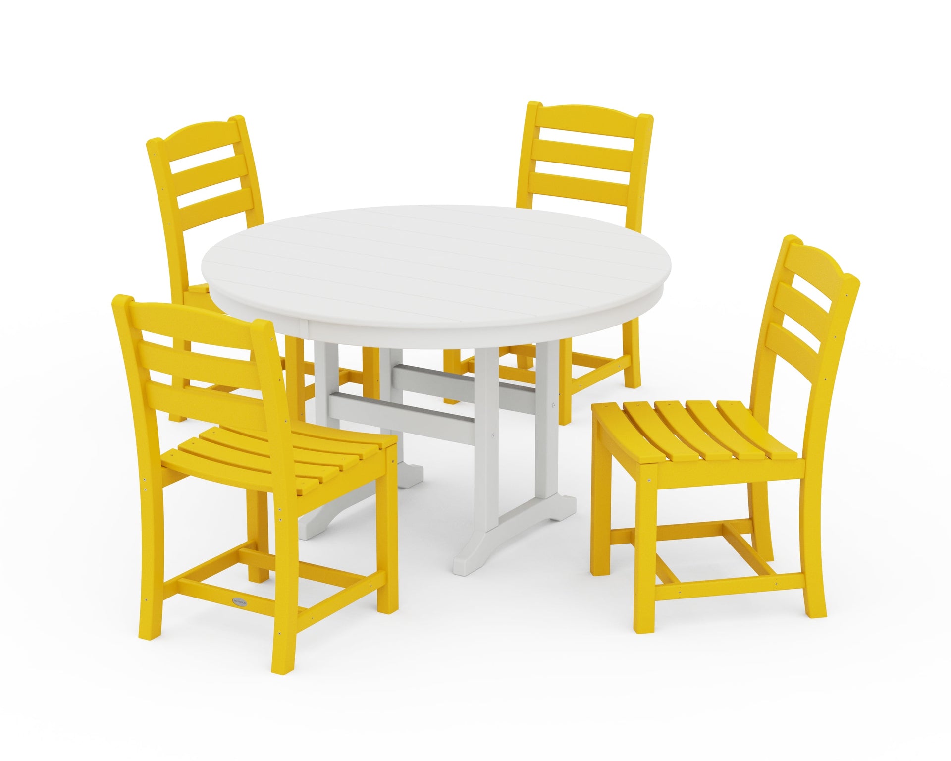 La Casa Café Side Chair 5-Piece Round Farmhouse Dining Set