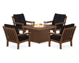 Vineyard 5-Piece Conversation Set with Fire Pit Table
