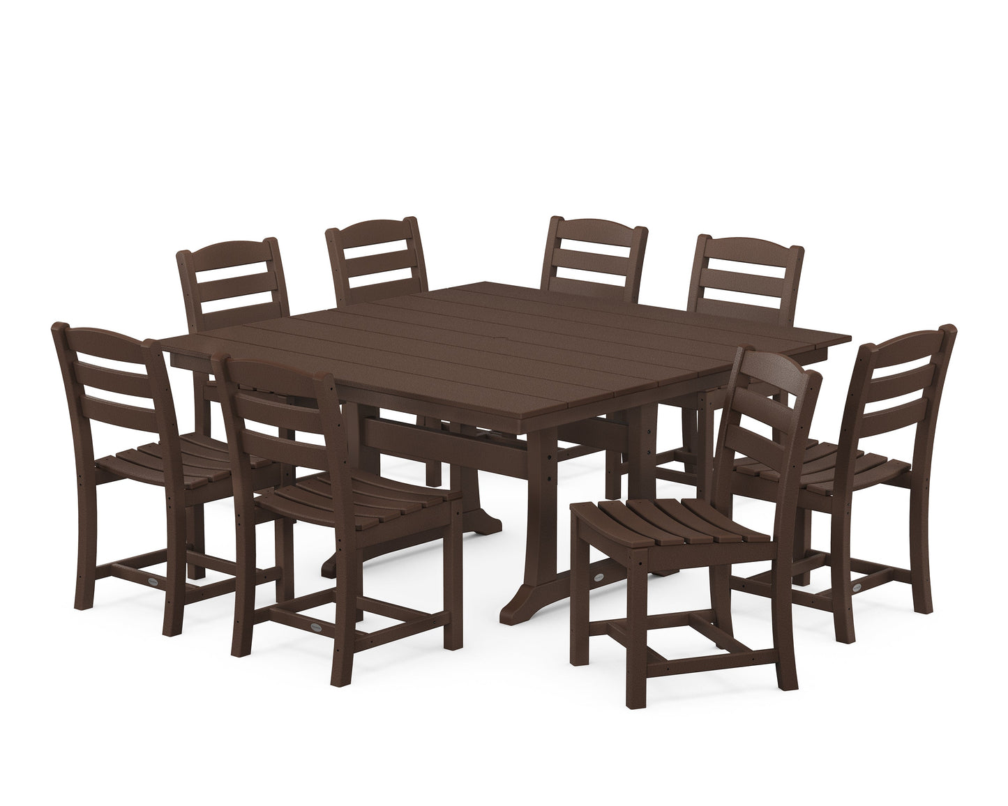La Casa Café 9-Piece Farmhouse Trestle Dining Set