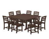 La Casa Café 9-Piece Farmhouse Trestle Dining Set