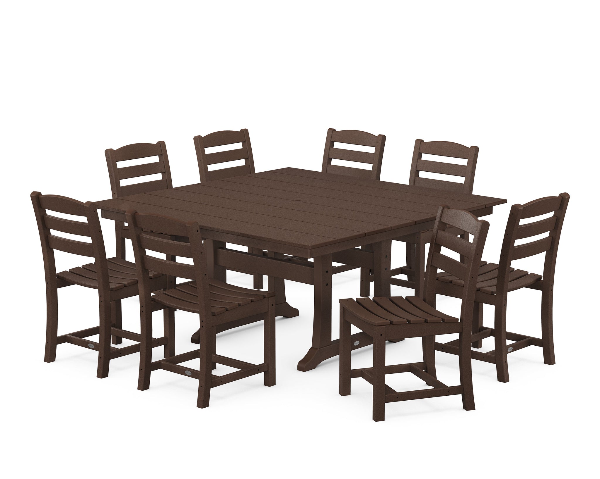 La Casa Café 9-Piece Farmhouse Trestle Dining Set