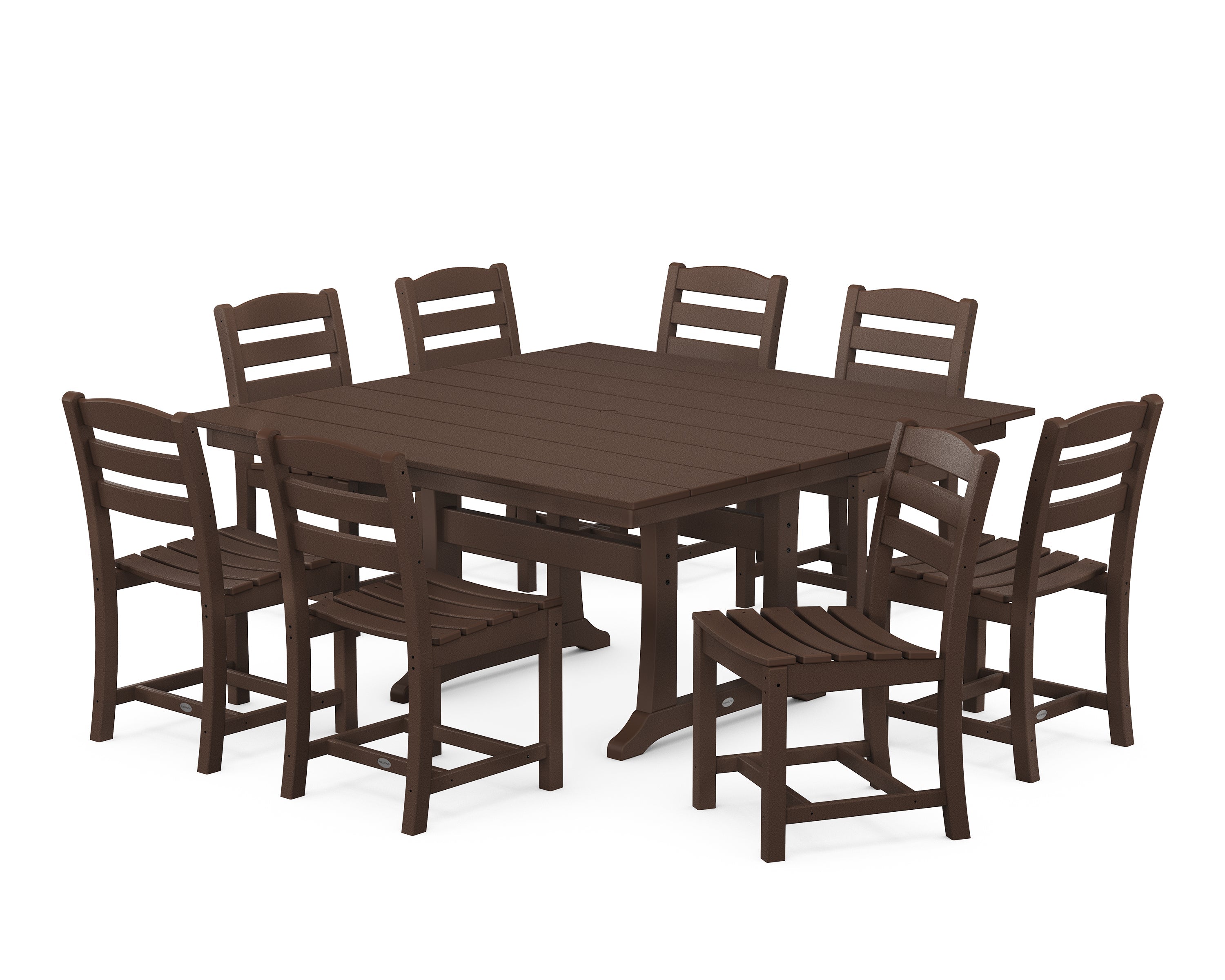 La Casa Café 9-Piece Farmhouse Trestle Dining Set