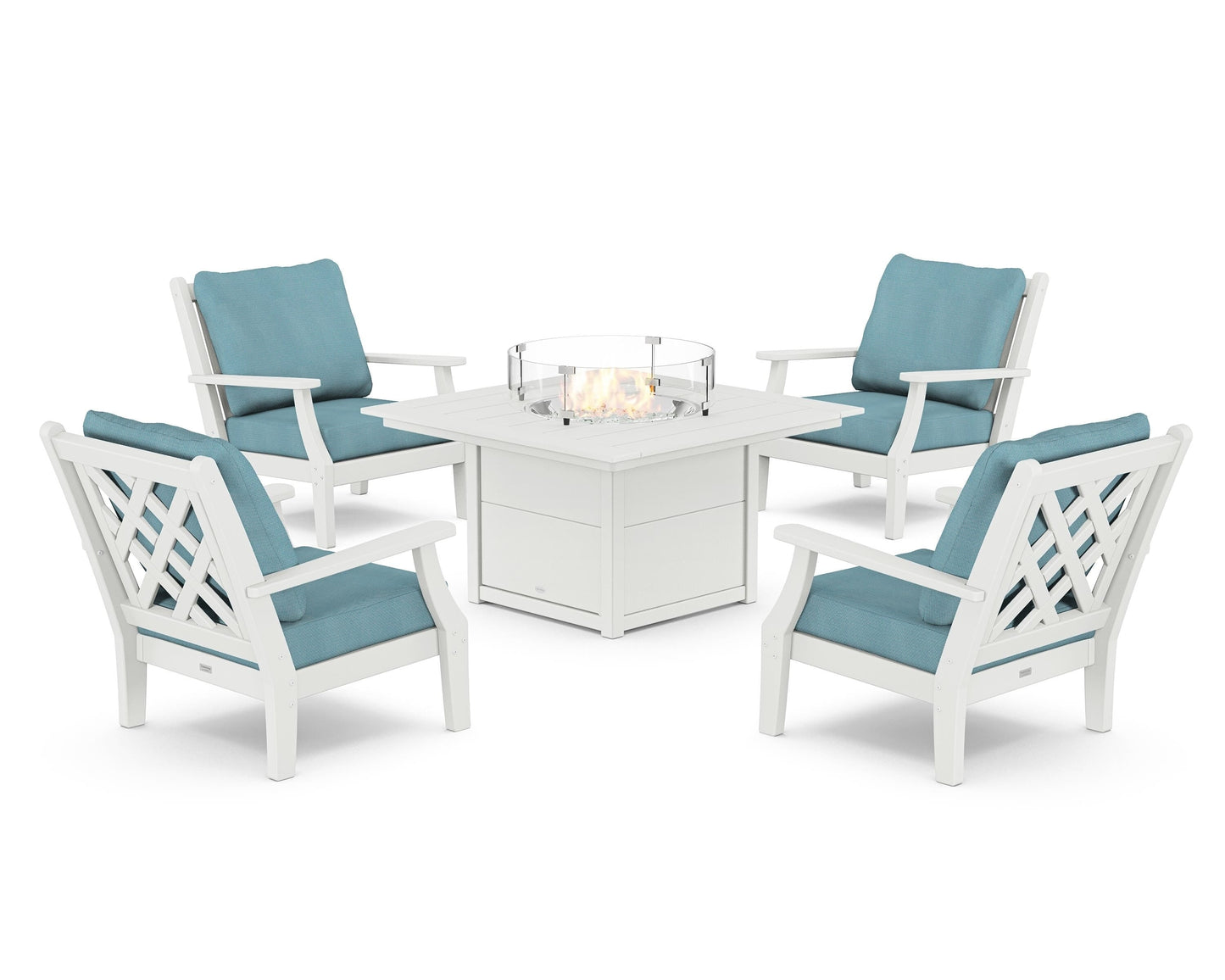 Wovendale 5-Piece Deep Seating Set with Fire Pit Table