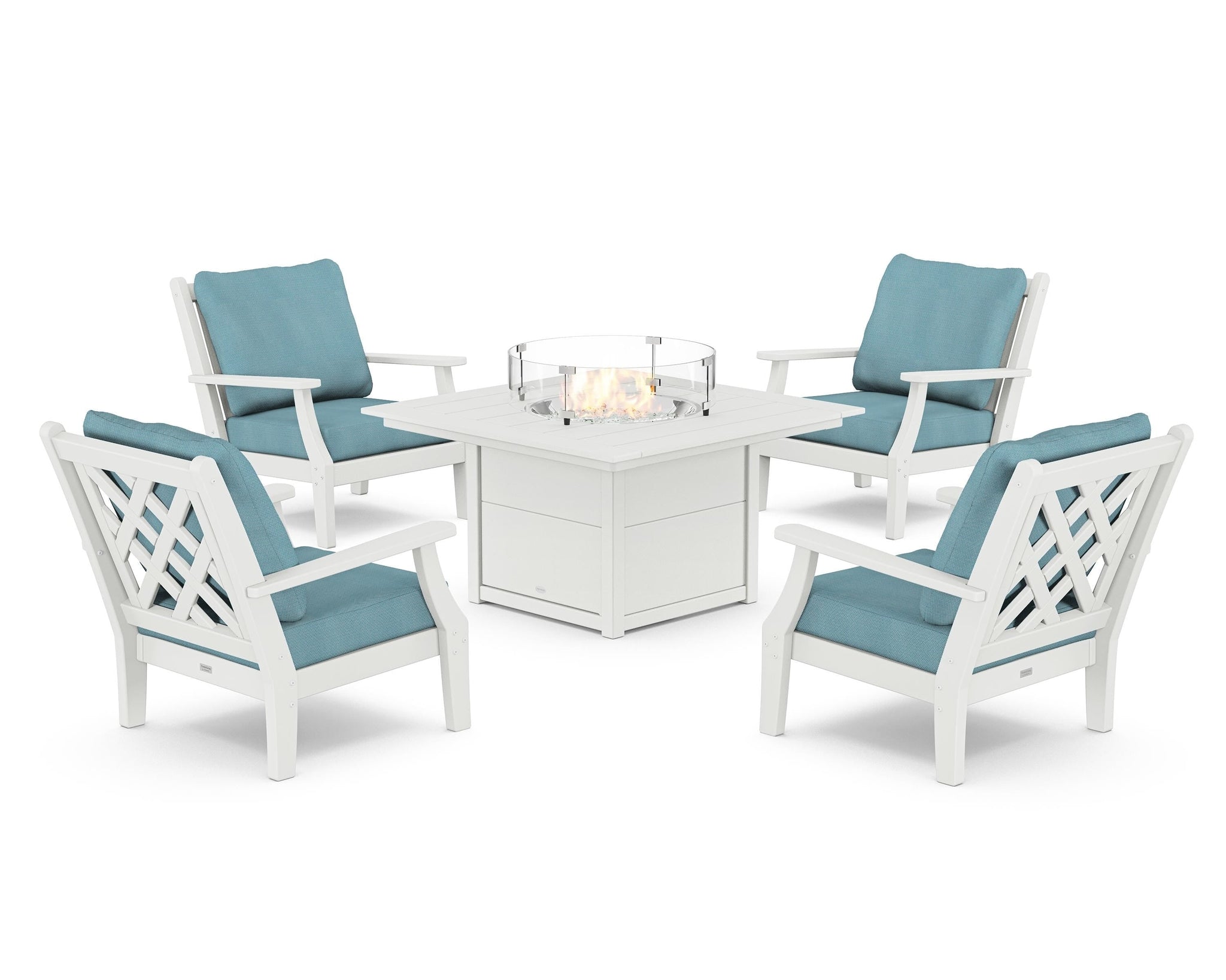 Wovendale 5-Piece Deep Seating Set with Fire Pit Table