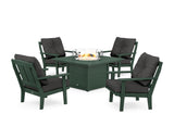 Mission 5-Piece Deep Seating Set with Fire Pit Table