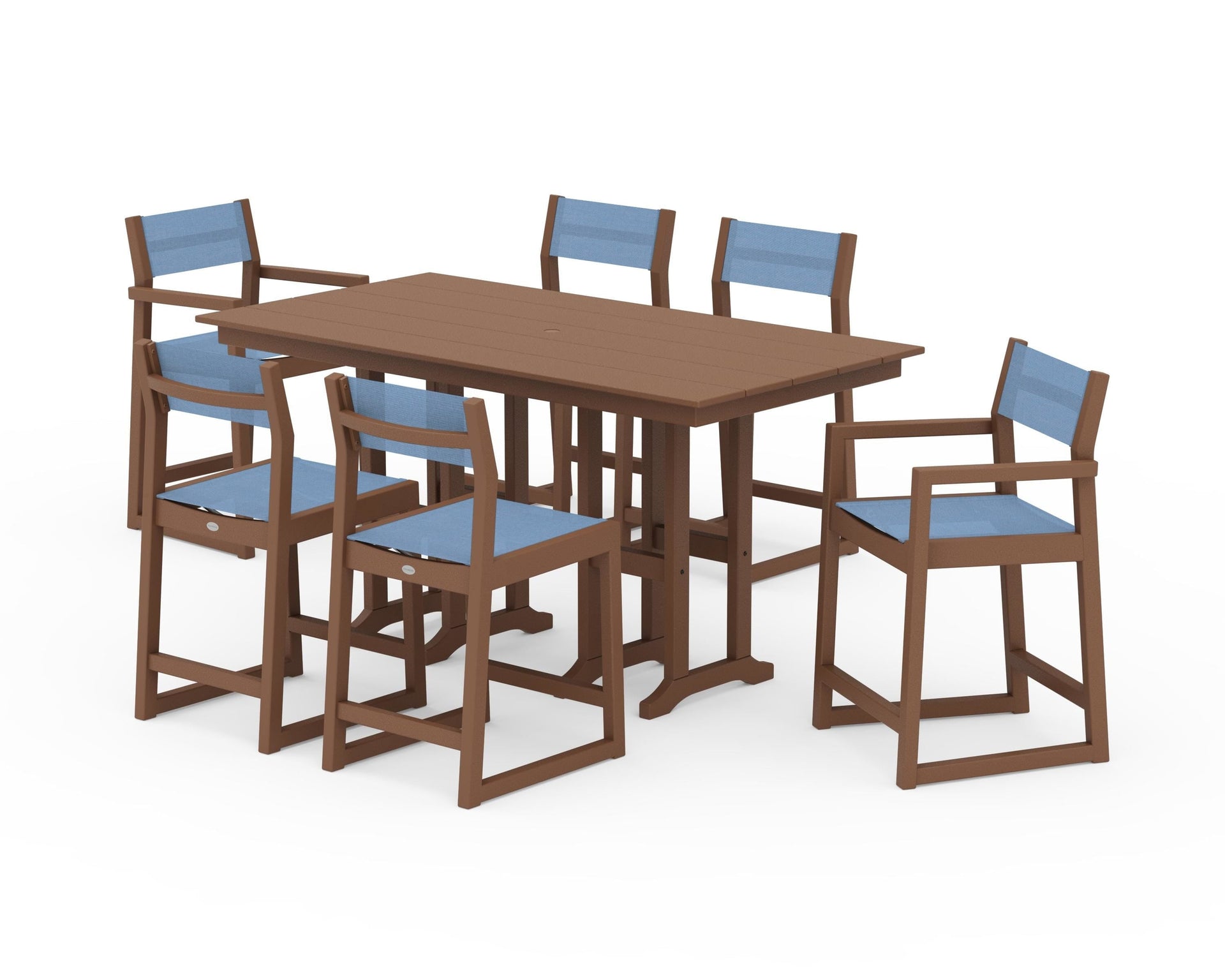 EDGE Sling 7-Piece Farmhouse Counter Set with Trestle Legs