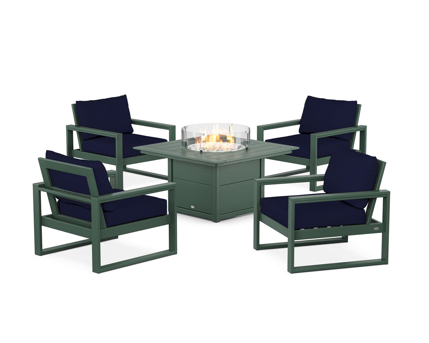 EDGE Sectional 5-Piece Deep Seating Set with Fire Pit Table