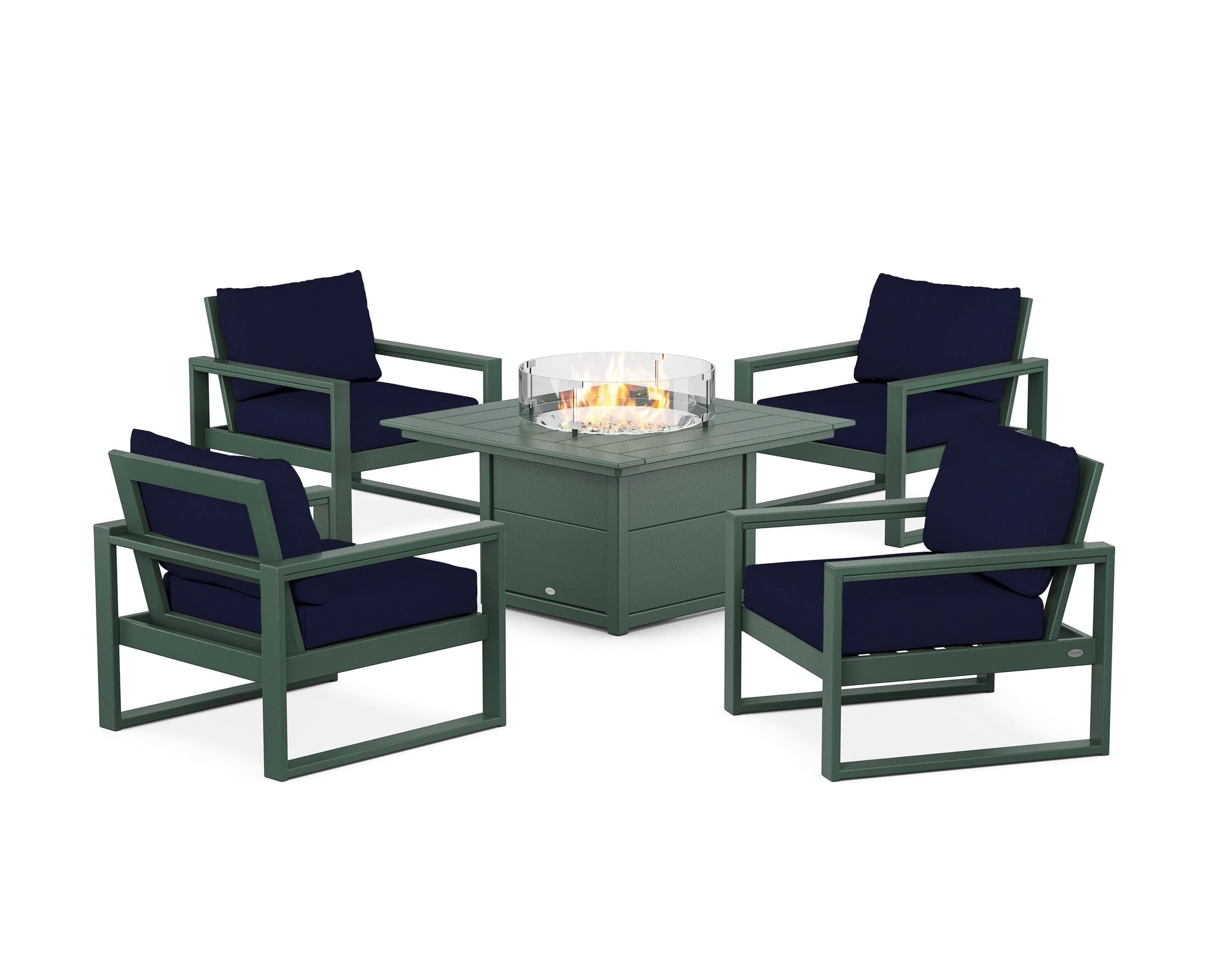 EDGE Sectional 5-Piece Deep Seating Set with Fire Pit Table