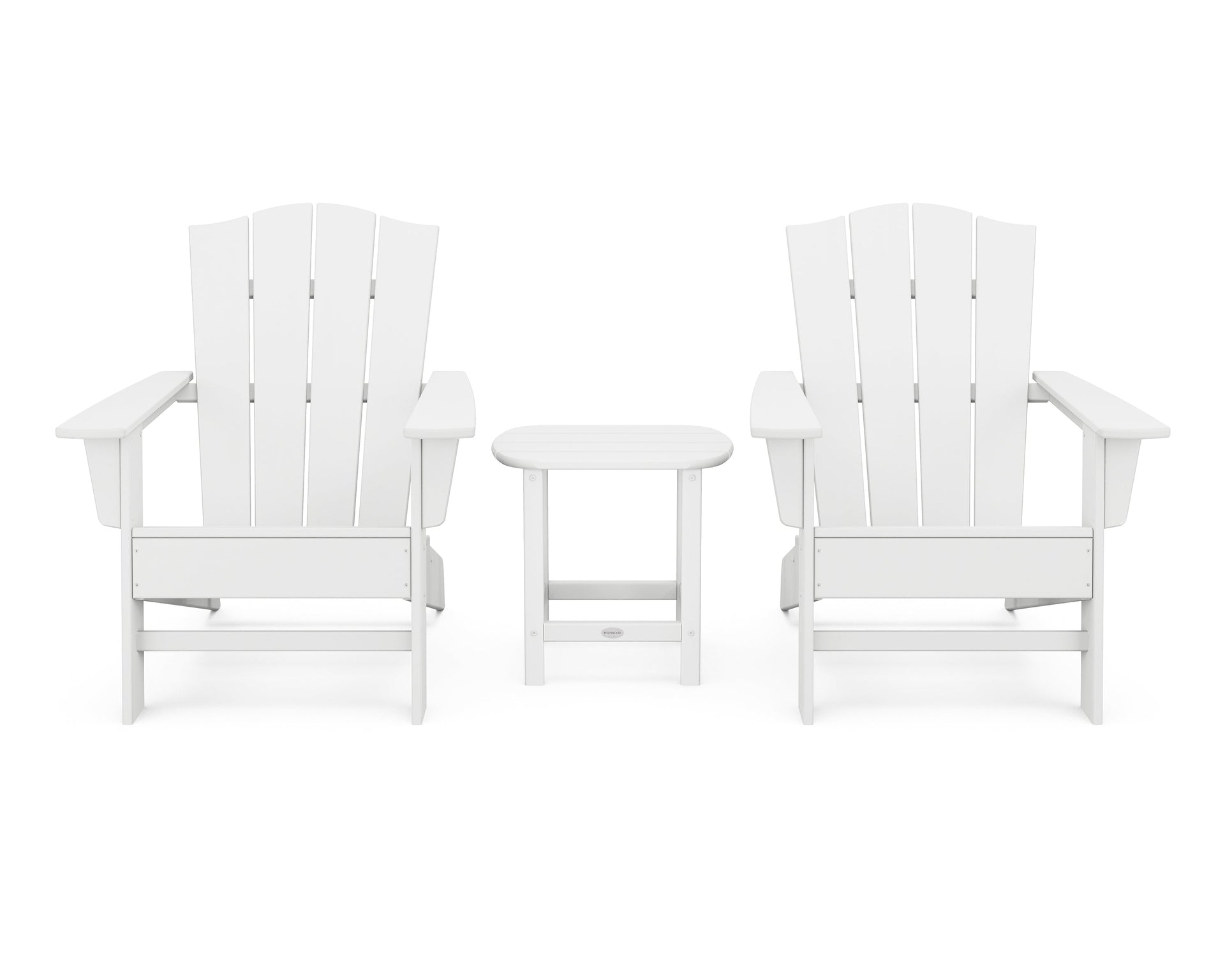 Wave 3-Piece Adirondack Chair Set with The Crest Chairs