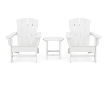 Wave 3-Piece Adirondack Chair Set with The Crest Chairs