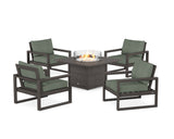 EDGE Sectional 5-Piece Deep Seating Set with Fire Pit Table