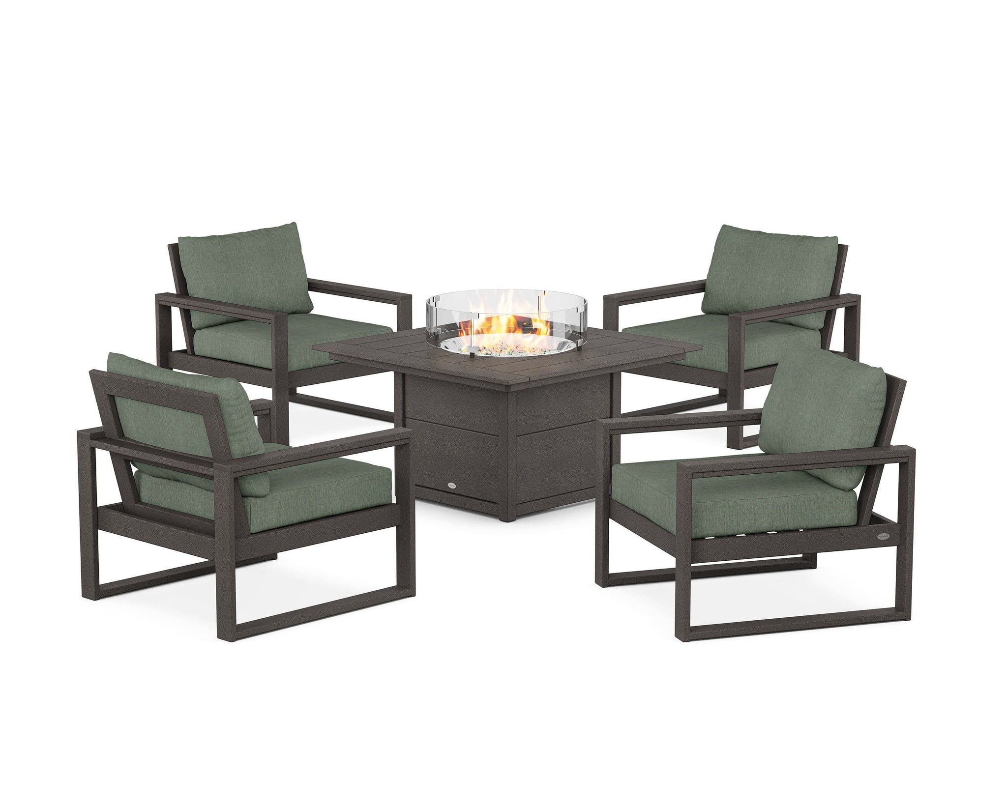 EDGE Sectional 5-Piece Deep Seating Set with Fire Pit Table